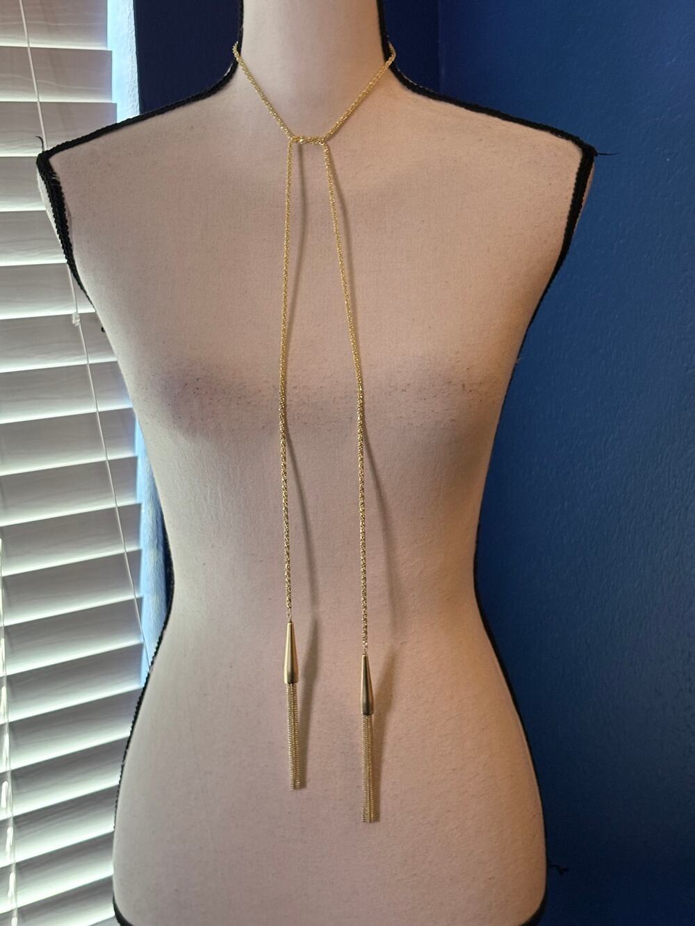 Kendra Scott Phara Lariat Long Necklace • Gold Tone • EUC